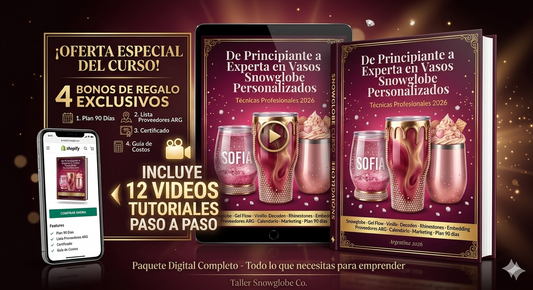 Curso Profesional creación y venta de Vasos Snowglobe + 4 bonos + 13 videos + actualizaciones